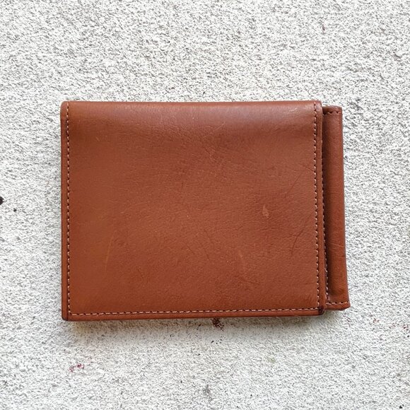 COACH Vintage 90s Mens Water Buffalo Breast Pocket Billfold British Tan Wallet - Picture 2 of 6